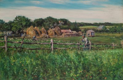 Ploughmen in a Fenced Field by Gaines Ruger Donoho